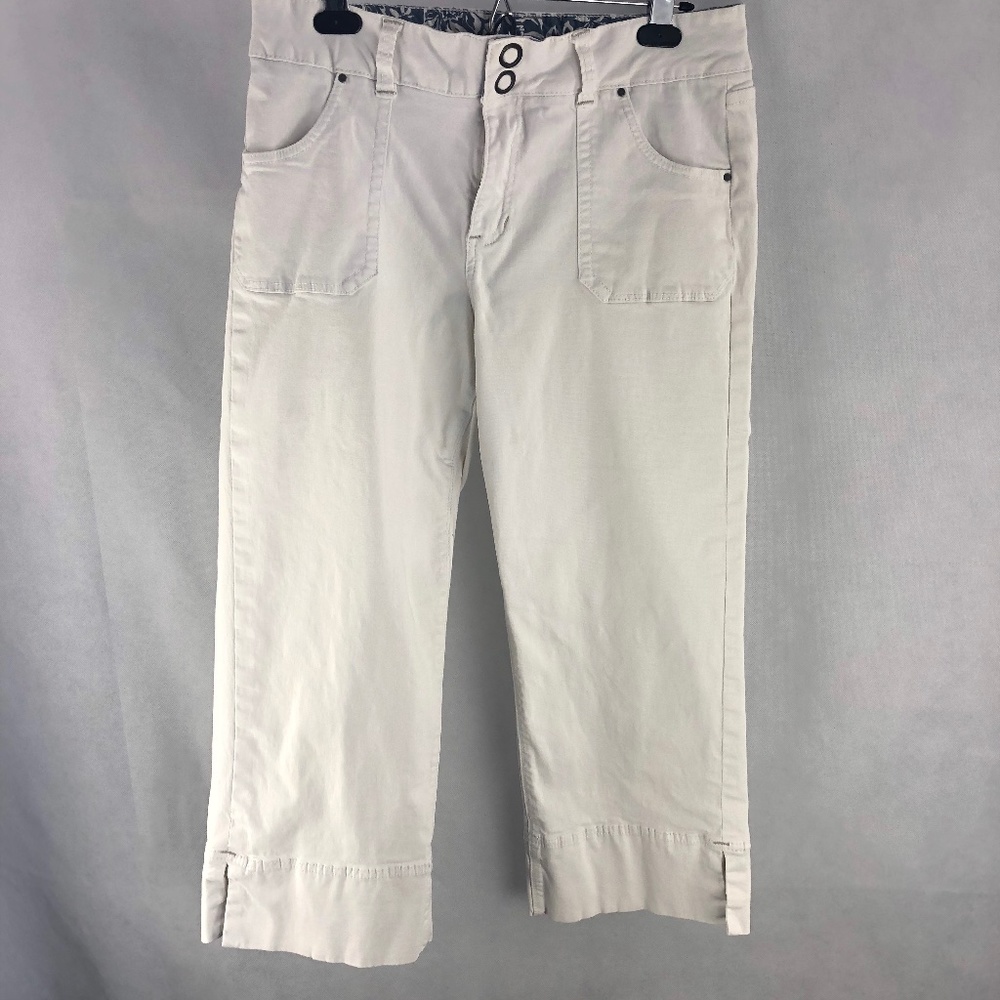 Jag Stretch White Denim Capris 14